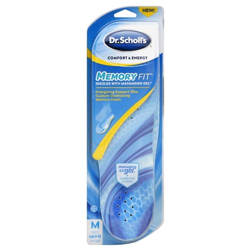 Image for Dr Scholls Insoles, with Massaging Gel, Men's, Size 8-14,1pr from NIAGARA APOTHECARY