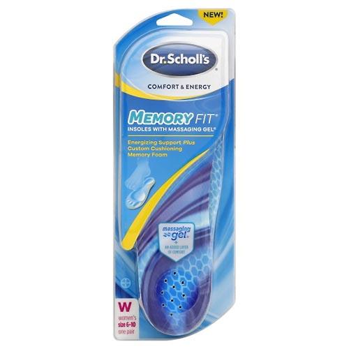Image for Dr Scholls Insoles, with Massaging Gel, Women's, Size 6-10,1pr from NIAGARA APOTHECARY