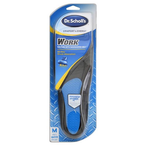 Image for Dr Scholls Insoles, Work, with Massaging Gel, Men's Size 8-14,1pr from NIAGARA APOTHECARY