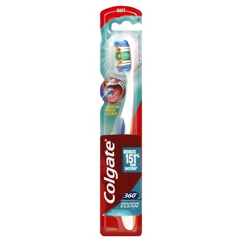 Image for Colgate Toothbrush, 360 Degrees, Whole Mouth Clean, Soft,1ea from NIAGARA APOTHECARY