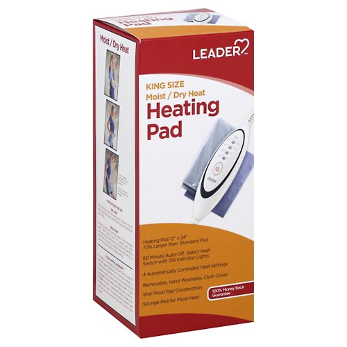 Image for Leader Heating Pad, Moist/Dry Heat, King Size,1ea from NIAGARA APOTHECARY