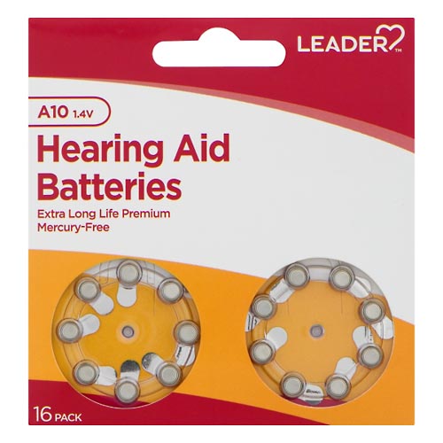 Image for Leader Hearing Aid Batteries, A10, 1.4 Volts, 16 Pack,16ea from NIAGARA APOTHECARY