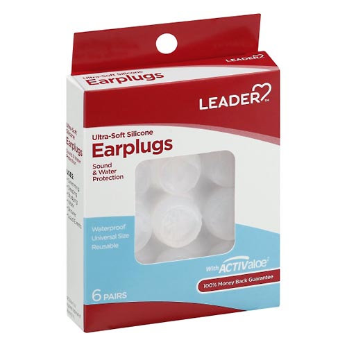 Image for Leader Earplugs, Ultra-Soft Silicone,6pr from NIAGARA APOTHECARY