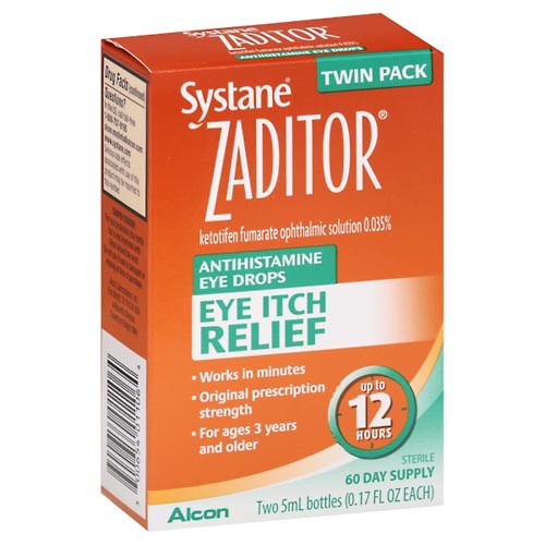 Image for Zaditor Antihistamine Eye Drops, Eye Itch Relief, Twin Pack,2ea from NIAGARA APOTHECARY