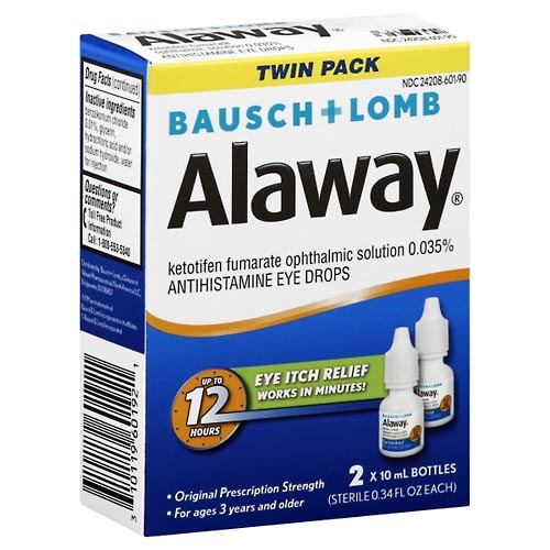 Image for Alaway Allergy Eye Itch Relief, Original Prescription Strength, Twin Pack,2ea from NIAGARA APOTHECARY