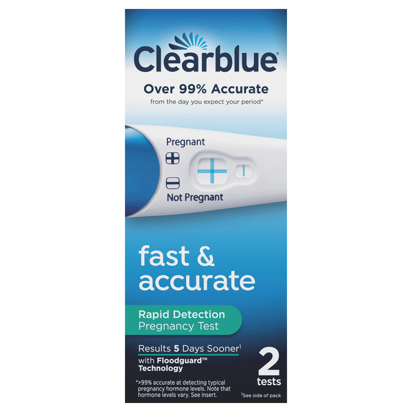 Image for Clearblue Pregnancy Test, Rapid Detection,2ea from NIAGARA APOTHECARY