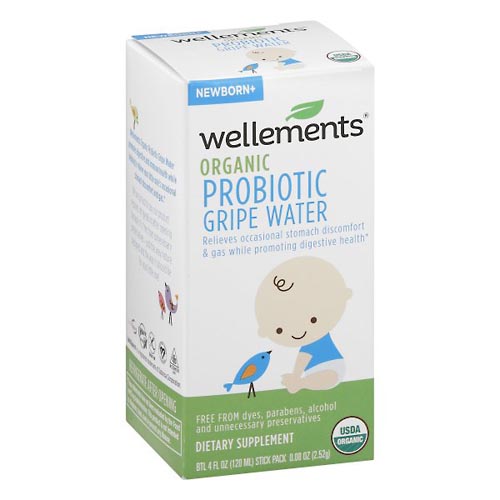 Image for Wellements Probiotic Gripe Water, Organic, Newborn+,4oz from NIAGARA APOTHECARY